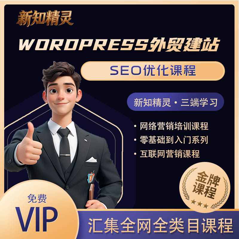 WordPress外贸建站+SEO优化课程，手把手教你从0到1搭建可获得询盘的外贸网站