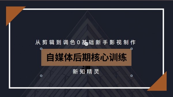 从剪辑到调色0基础新手影视制作，自媒体后期核心训练课